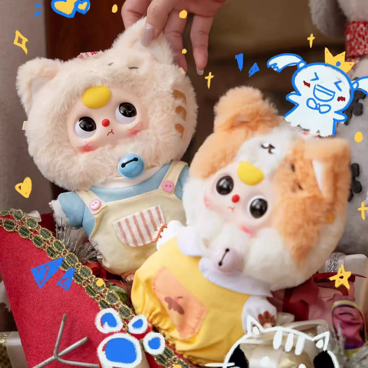 Baby three Kitten Wardrobe series plush blind box